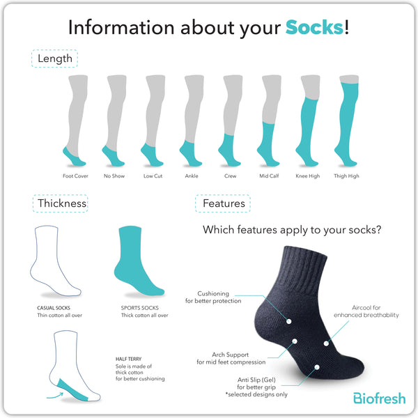Biofresh Men's Diabetic Thin Casual Ankle Socks 1 pair FMD4