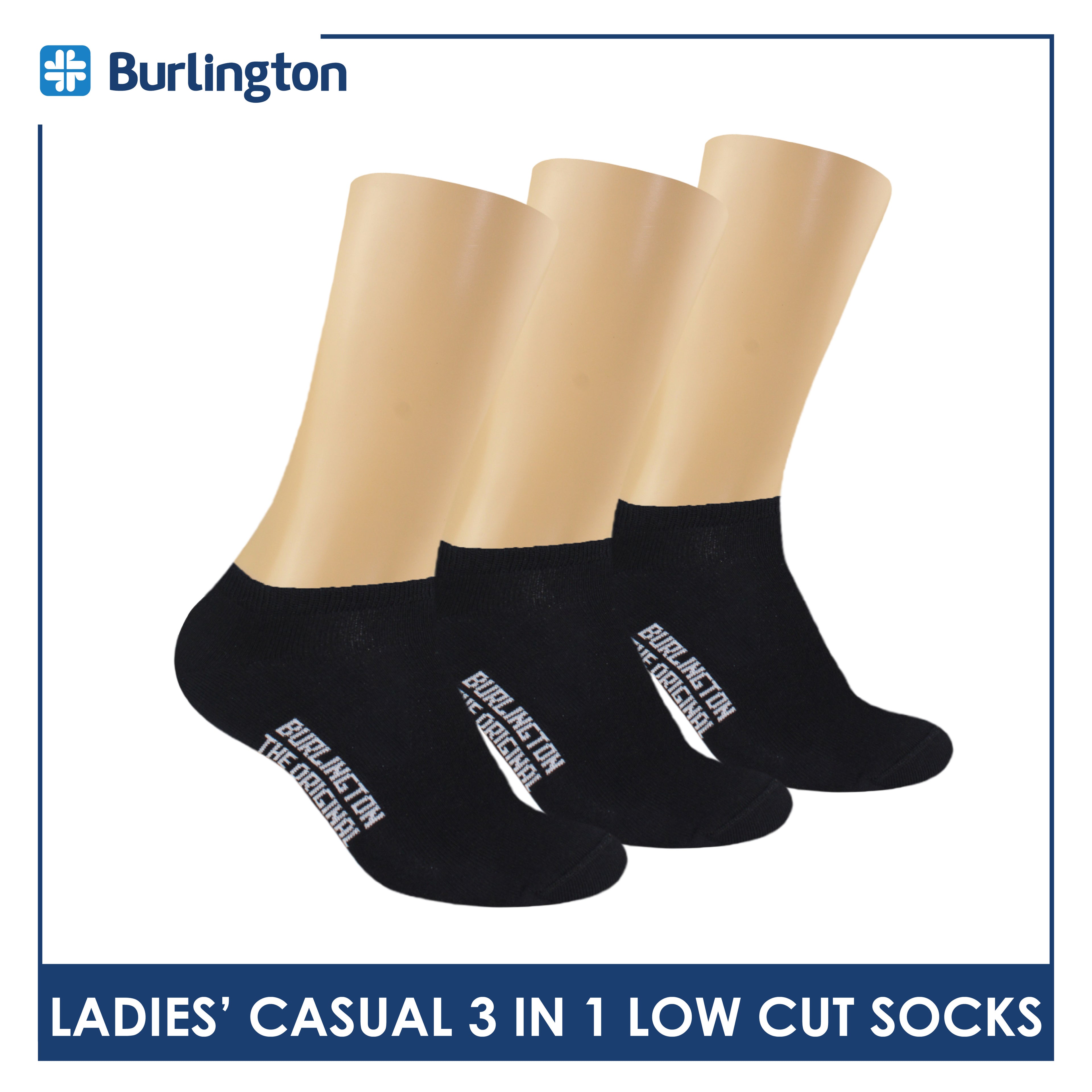 Burlington Ladies' Cotton Lite Thin Casual Low Cut Socks 3 pairs in a pack BLC-140