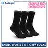 Burlington Ladies' Cotton Thick Sports Crew Socks 3 pairs in a pack BLC-148