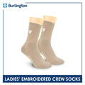 Burlington Ladies’ Cotton Embroidered Light Performance Crew Socks 1 pair BLCE4401