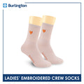 Burlington Ladies’ Cotton Embroidered Light Performance Crew Socks 1 pair BLCE4401