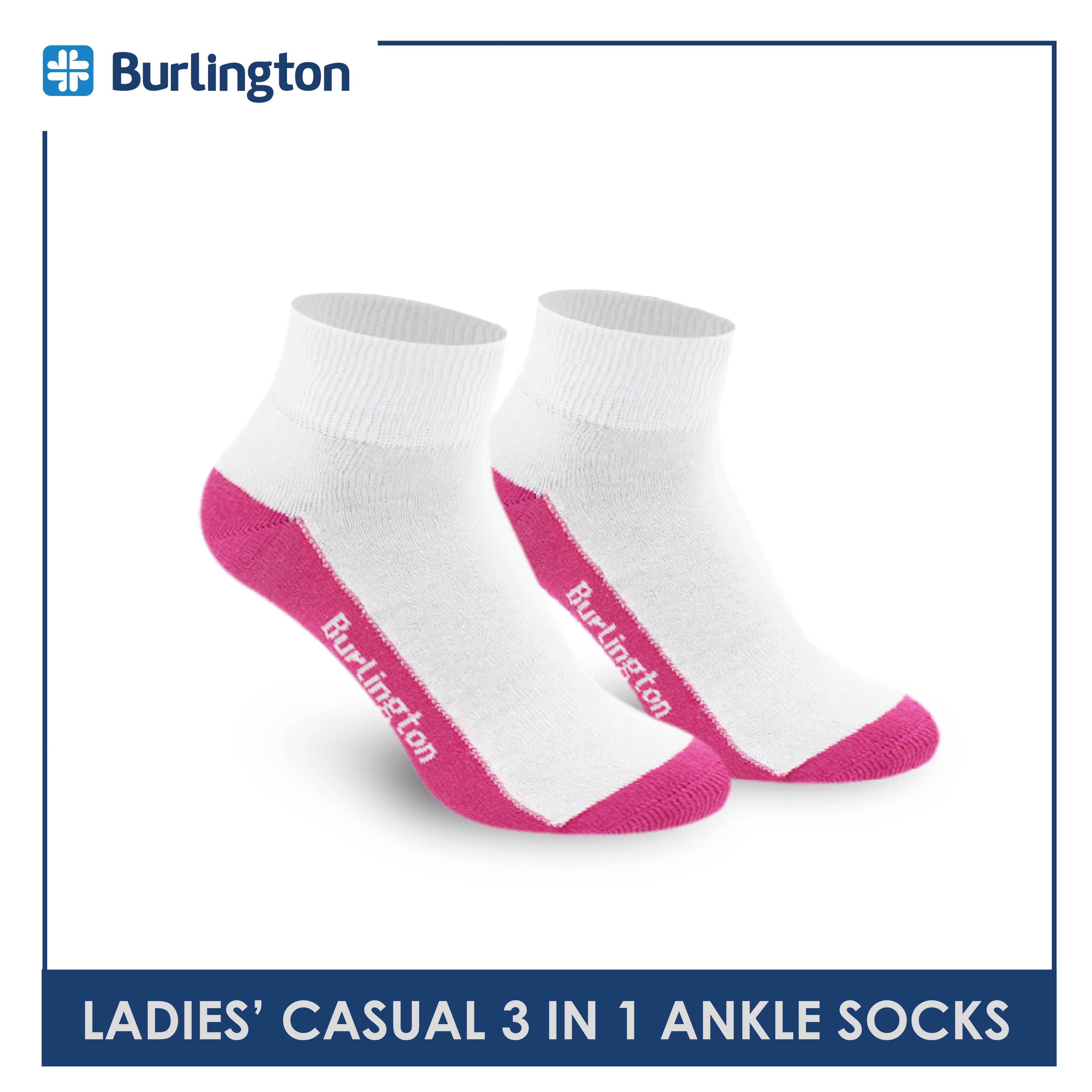 Burlington Ladies' Cotton Lite Thin Casual Ankle Socks 3 pairs in a pack BLCKG34