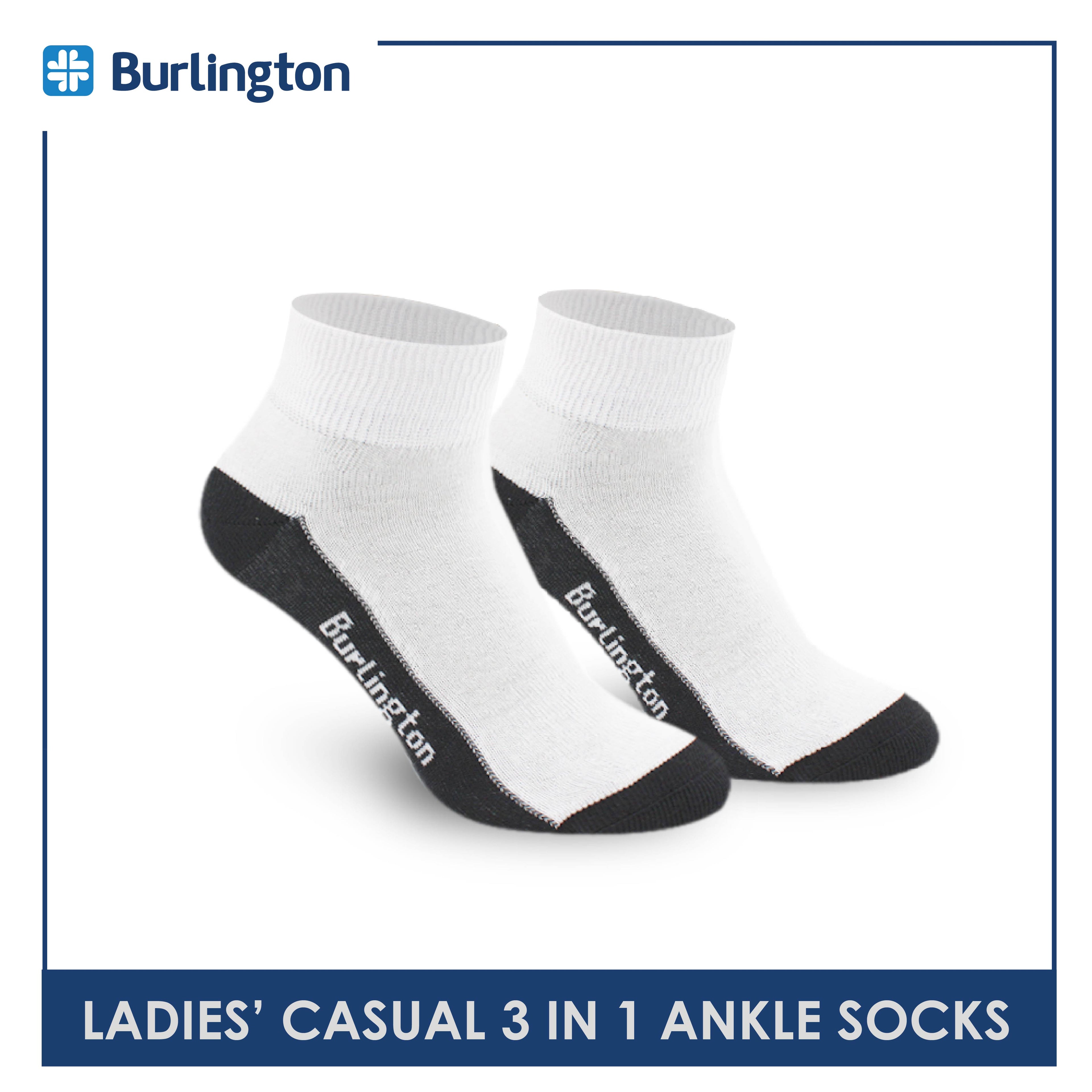 Burlington Ladies' Cotton Lite Thin Casual Ankle Socks 3 pairs in a pack BLCKG34