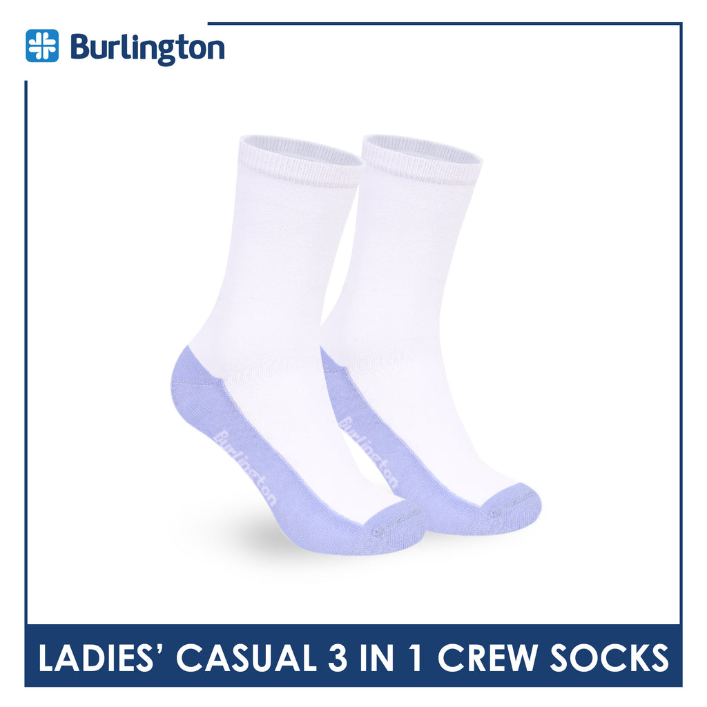 Burlington Ladies' Cotton Thin Casual Crew Socks 3 pairs in a pack BLCKG35