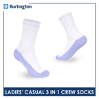 Burlington Ladies' Cotton Thin Casual Crew Socks 3 pairs in a pack BLCKG35