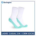 Burlington Ladies' Cotton Thin Casual Crew Socks 3 pairs in a pack BLCKG35