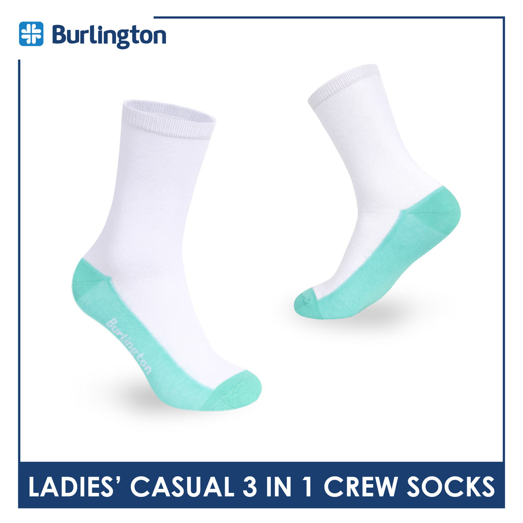 Burlington Ladies' Cotton Thin Casual Crew Socks 3 pairs in a pack BLCKG35