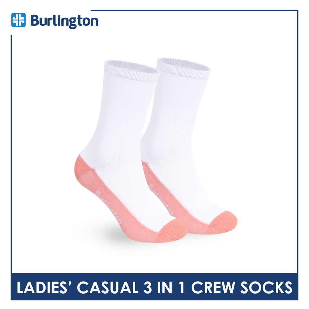 Burlington Ladies' Cotton Thin Casual Crew Socks 3 pairs in a pack BLCKG35