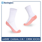 Burlington Ladies' Cotton Thin Casual Crew Socks 3 pairs in a pack BLCKG35