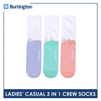 Burlington Ladies' Cotton Thin Casual Crew Socks 3 pairs in a pack BLCKG35
