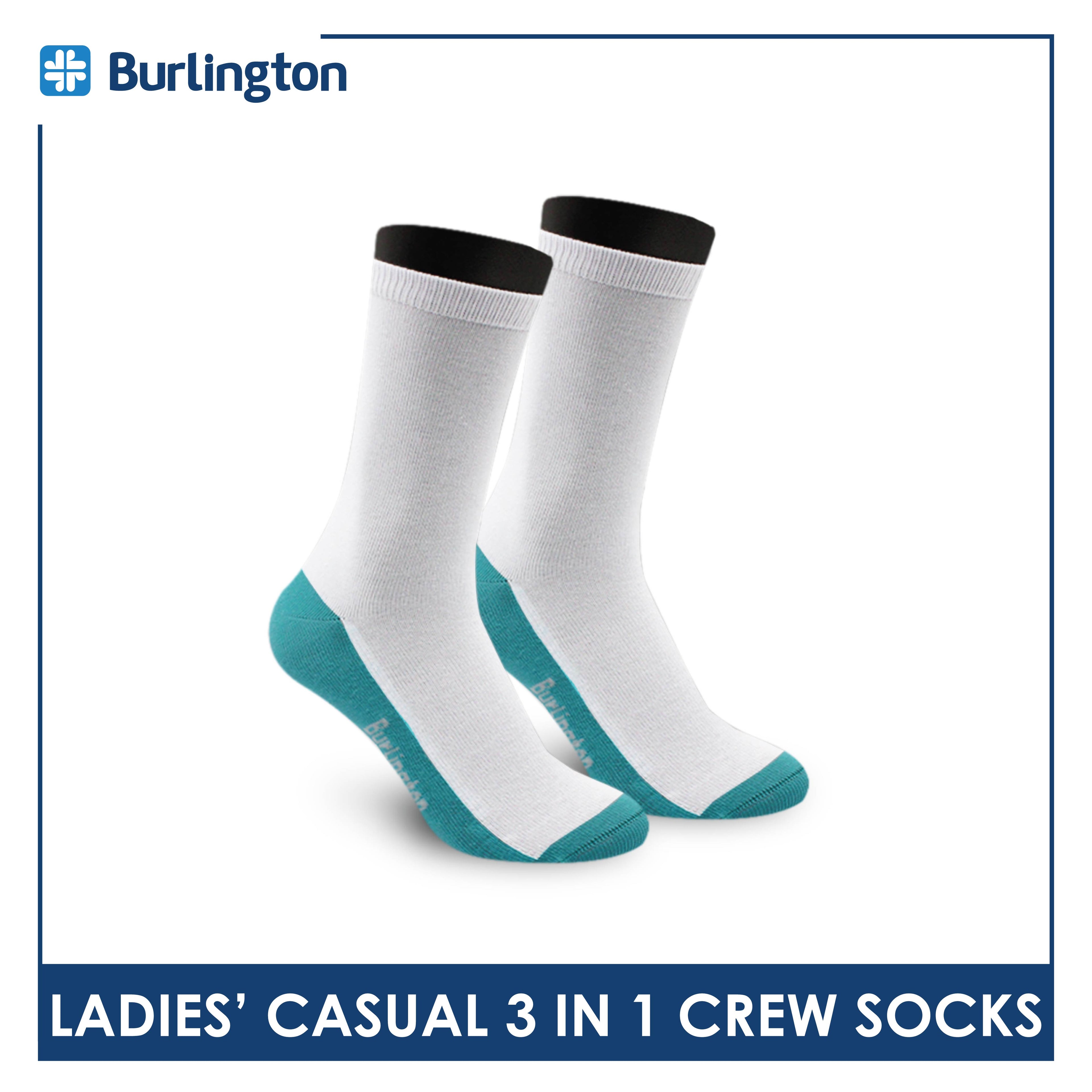 Burlington Ladies' Cotton Thin Casual Crew Socks 3 pairs in a pack BLCKG35