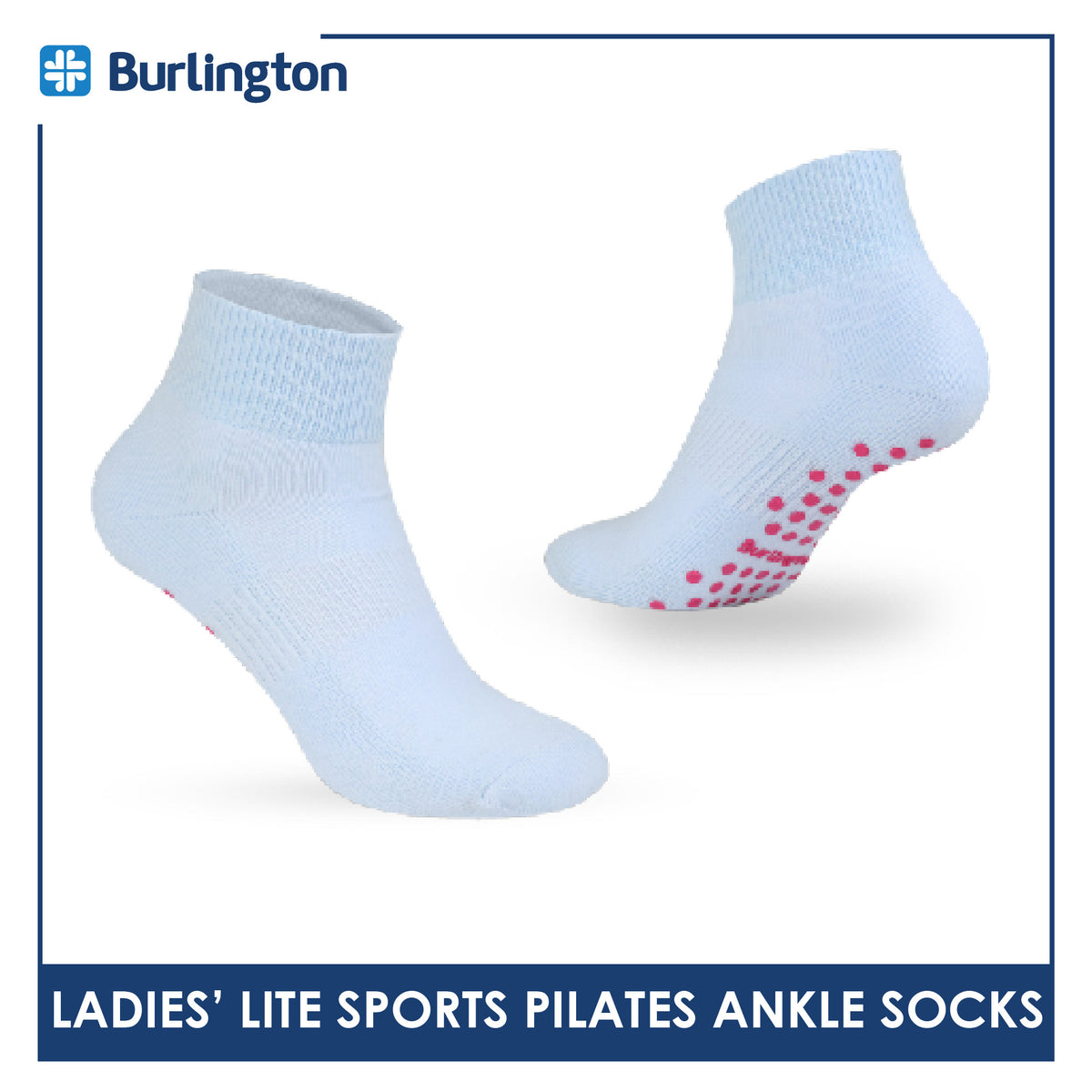 Burlington Ladies’ Pilates Lite Sports Half Terry Ankle Socks 1 pair BLGS631