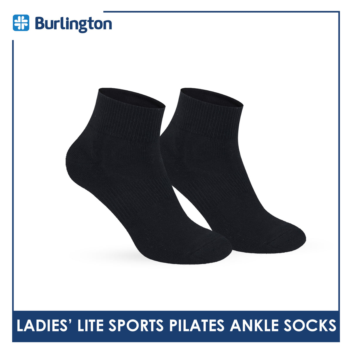 Burlington Ladies’ Pilates Lite Sports Half Terry Ankle Socks 1 pair BLGS631