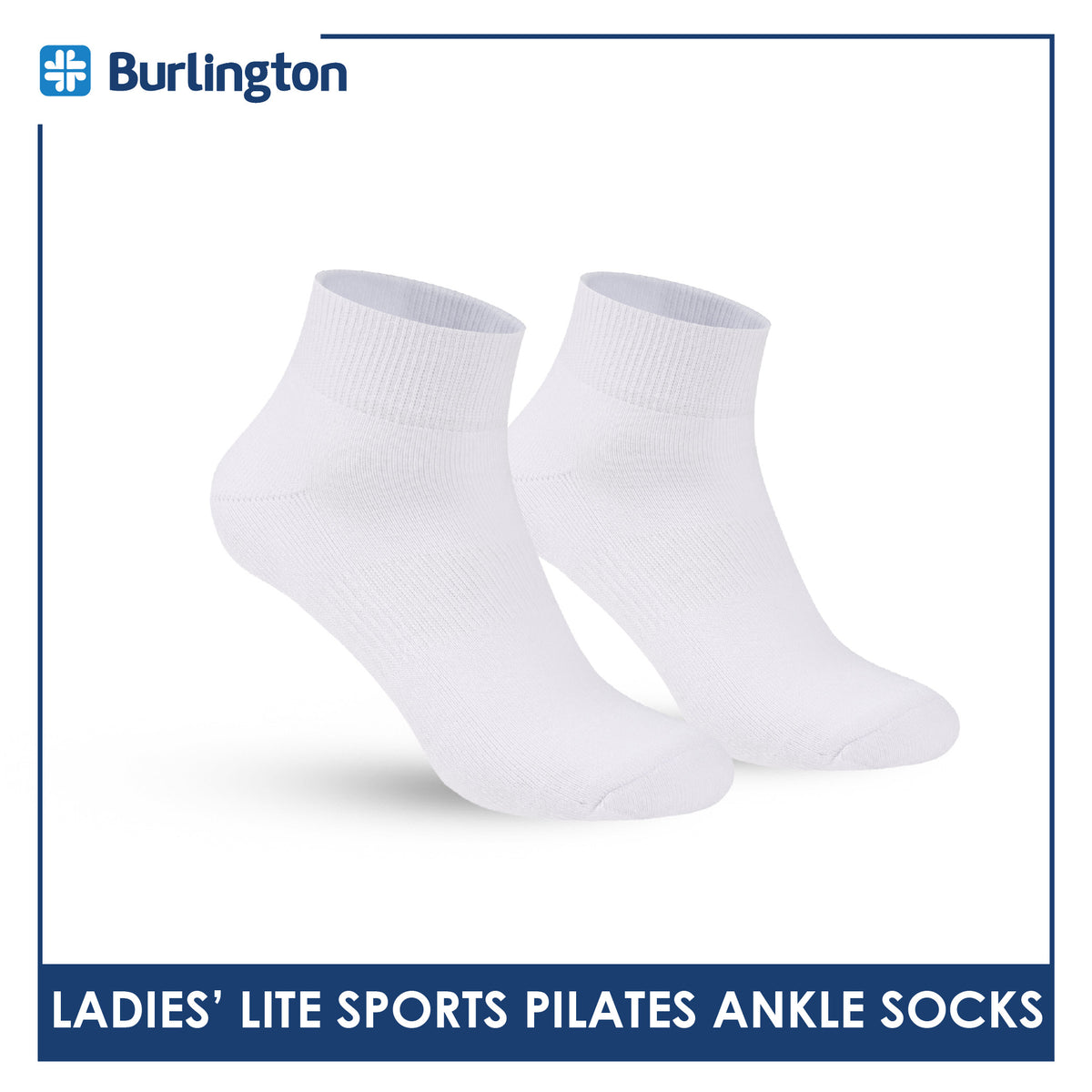 Burlington Ladies’ Pilates Lite Sports Half Terry Ankle Socks 1 pair BLGS631