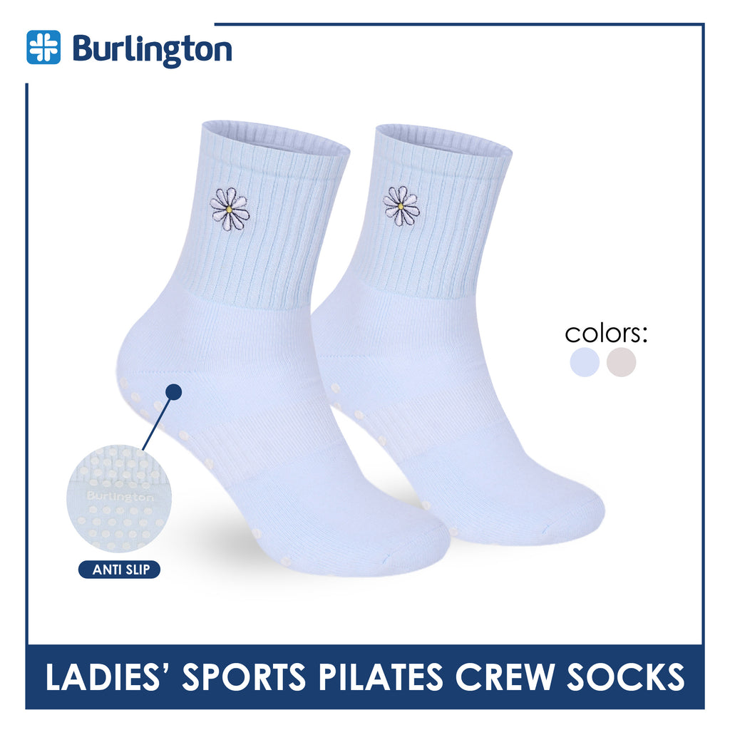 Burlington Ladies’ Pilates Embroidered Sports Crew Socks 1 pair BLGSE531