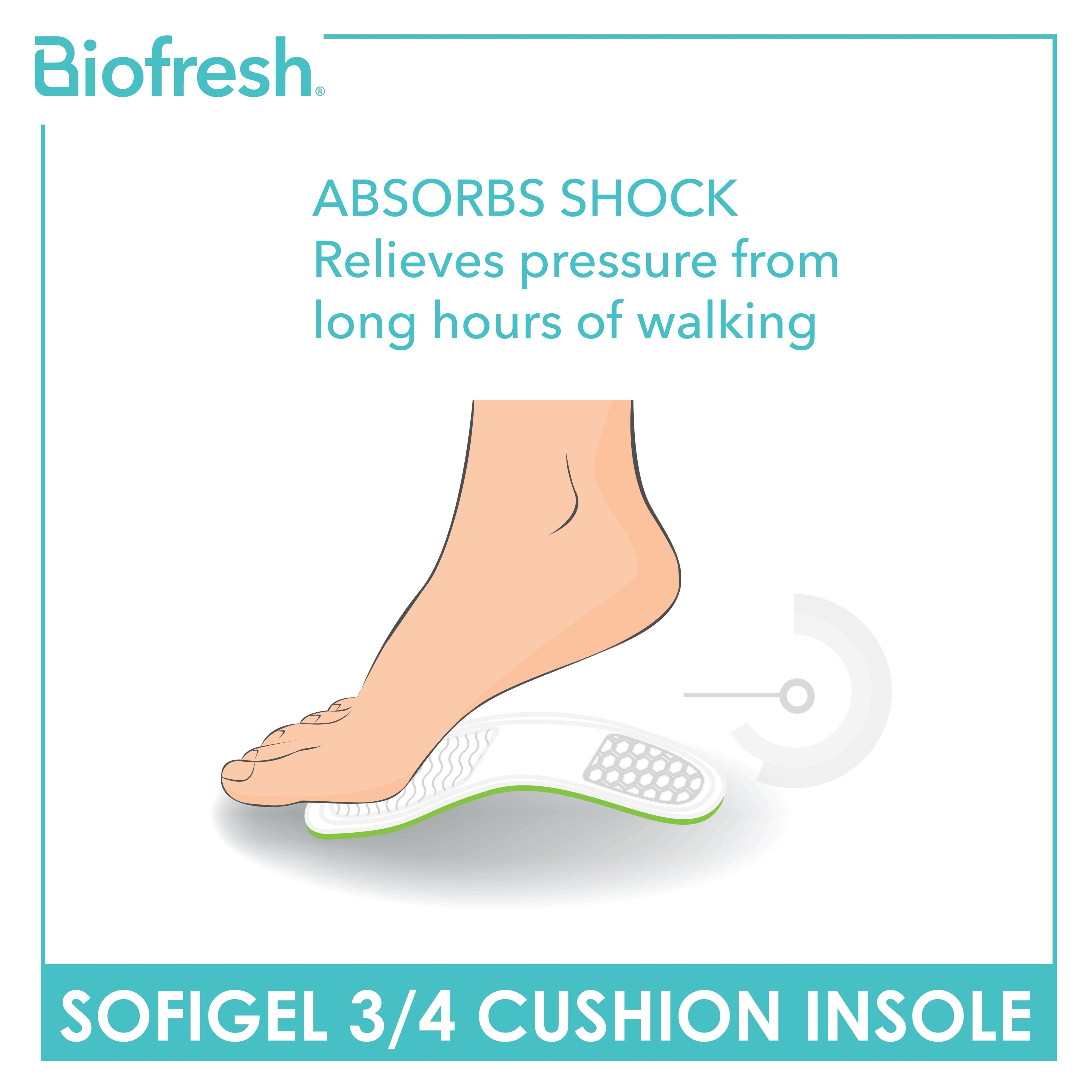 Biofresh Ladies' Sofigel ¾ Cushion Insole in 1 pair RLG18