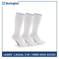 Burlington Ladie's Cotton Thin Casual Knee High Socks 3 pairs in a pack BLHKG2