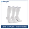 Burlington Ladie's Cotton Thin Casual Knee High Socks 3 pairs in a pack BLHKG2