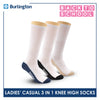 Burlington Ladie's Cotton Thin Casual Knee High Socks 3 pairs in a pack BLKHG1