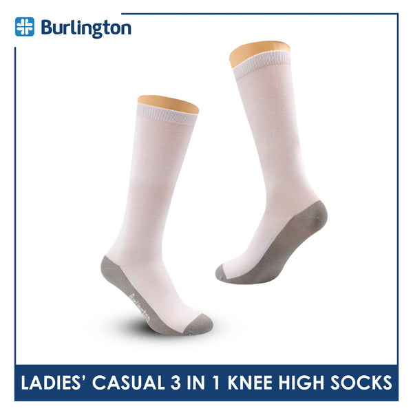 Burlington Ladie's Cotton Casual Knee High Socks 3 pairs in a pack BLKHG1