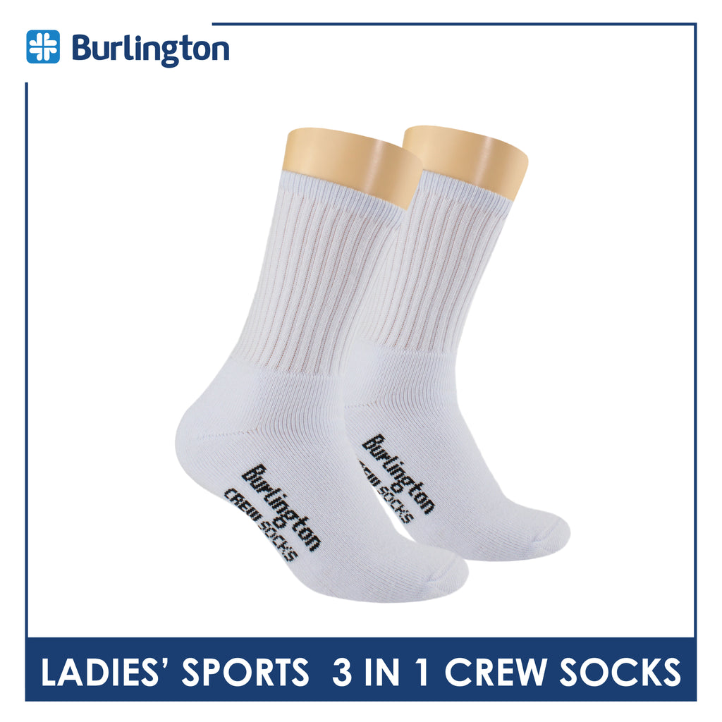Burlington Ladies' Cotton Thick Sports Crew Socks 3 pairs in a pack BLS-223