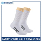 Burlington Ladies' Cotton Thick Sports Crew Socks 3 pairs in a pack BLS-223