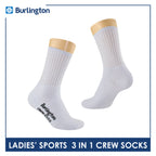 Burlington Ladies' Cotton Thick Sports Crew Socks 3 pairs in a pack BLS-223