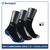 Burlington Men's Cotton Embroidered Thin Casual Ankle Socks 3 pairs in a pack BMCEKG01