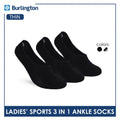 Burlington Men's Cotton Lite Thin Casual Anti Slip Foot Cover 3 pairs in 1 pack BMFCCG2