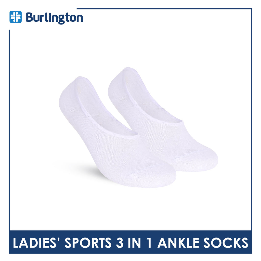 Burlington Men's Cotton Lite Thin Casual Anti Slip Foot Cover 3 pairs in 1 pack BMFCCG2