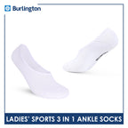 Burlington Men's Cotton Lite Thin Casual Anti Slip Foot Cover 3 pairs in 1 pack BMFCCG2