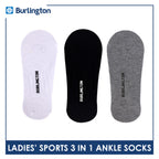Burlington Men's Cotton Lite Thin Casual Anti Slip Foot Cover 3 pairs in 1 pack BMFCCG2