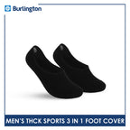 Burlington Men's Cotton Thick Sports Anti Slip Foot Cover 3 pairs in 1 pack BMFCSG2