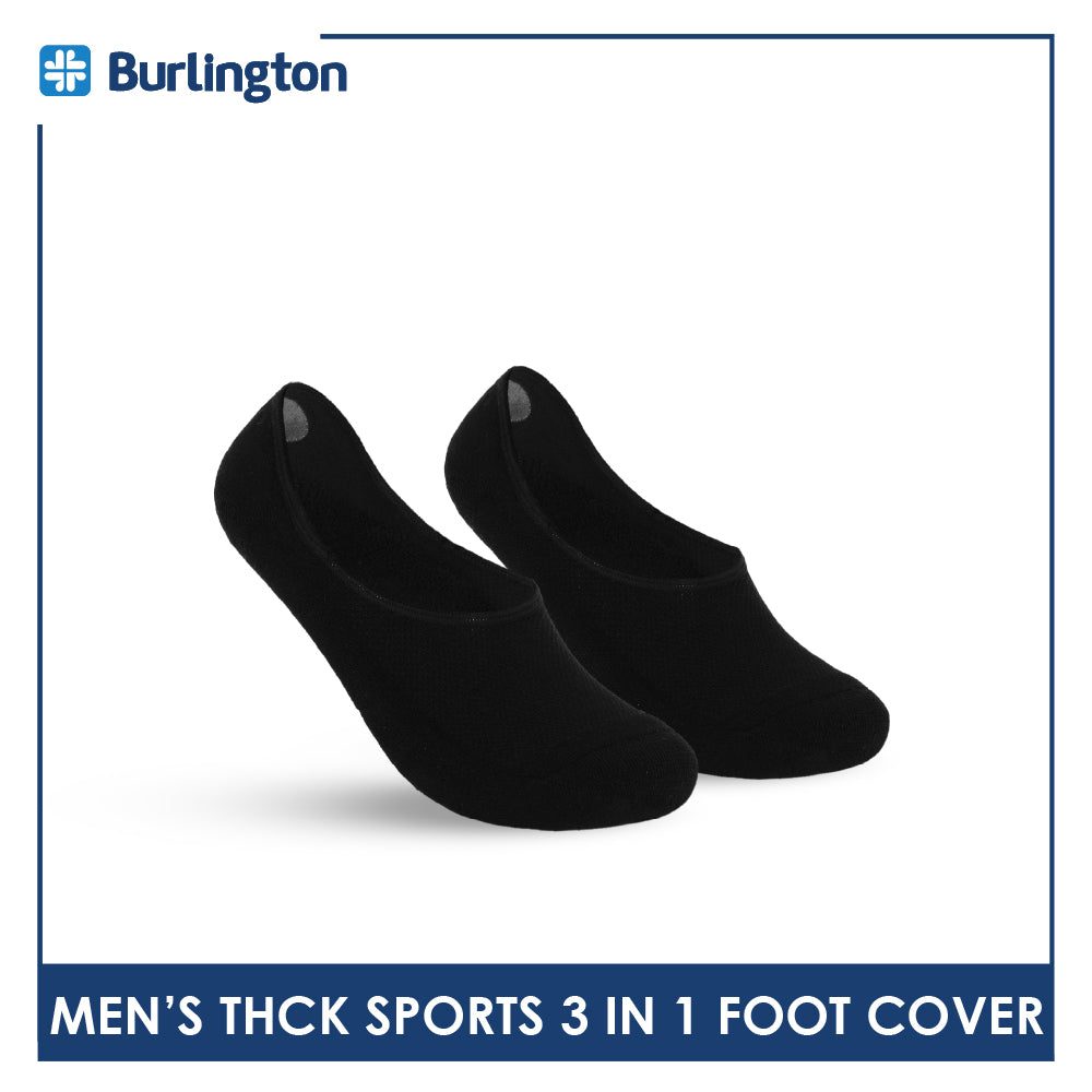 Burlington Men's Cotton Thick Sports Anti Slip Foot Cover 3 pairs in 1 pack BMFCSG2