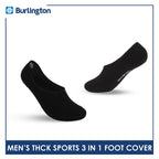 Burlington Men's Cotton Thick Sports Anti Slip Foot Cover 3 pairs in 1 pack BMFCSG2