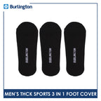 Burlington Men's Cotton Thick Sports Anti Slip Foot Cover 3 pairs in 1 pack BMFCSG2