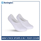 Burlington Men's Cotton Thick Sports Anti Slip Foot Cover 3 pairs in 1 pack BMFCSG2