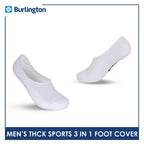 Burlington Men's Cotton Thick Sports Anti Slip Foot Cover 3 pairs in 1 pack BMFCSG2