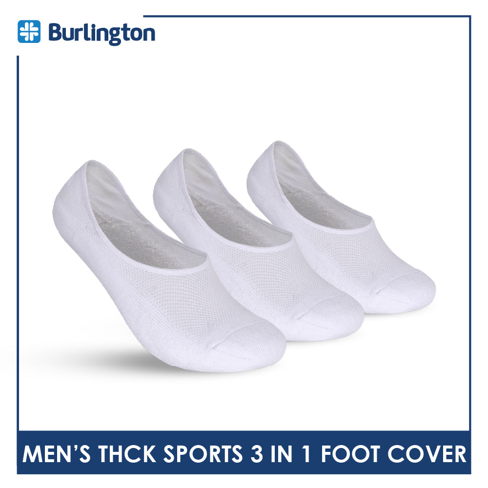 Burlington Men's Cotton Thick Sports Anti Slip Foot Cover 3 pairs in 1 pack BMFCSG2