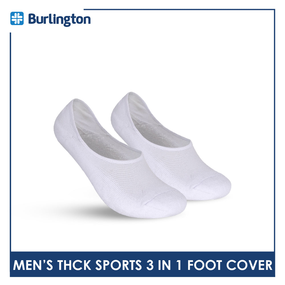 Burlington Men's Cotton Thick Sports Anti Slip Foot Cover 3 pairs in 1 pack BMFCSG2