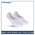 Burlington Men's Cotton Thick Sports Anti Slip Foot Cover 3 pairs in 1 pack BMFCSG2