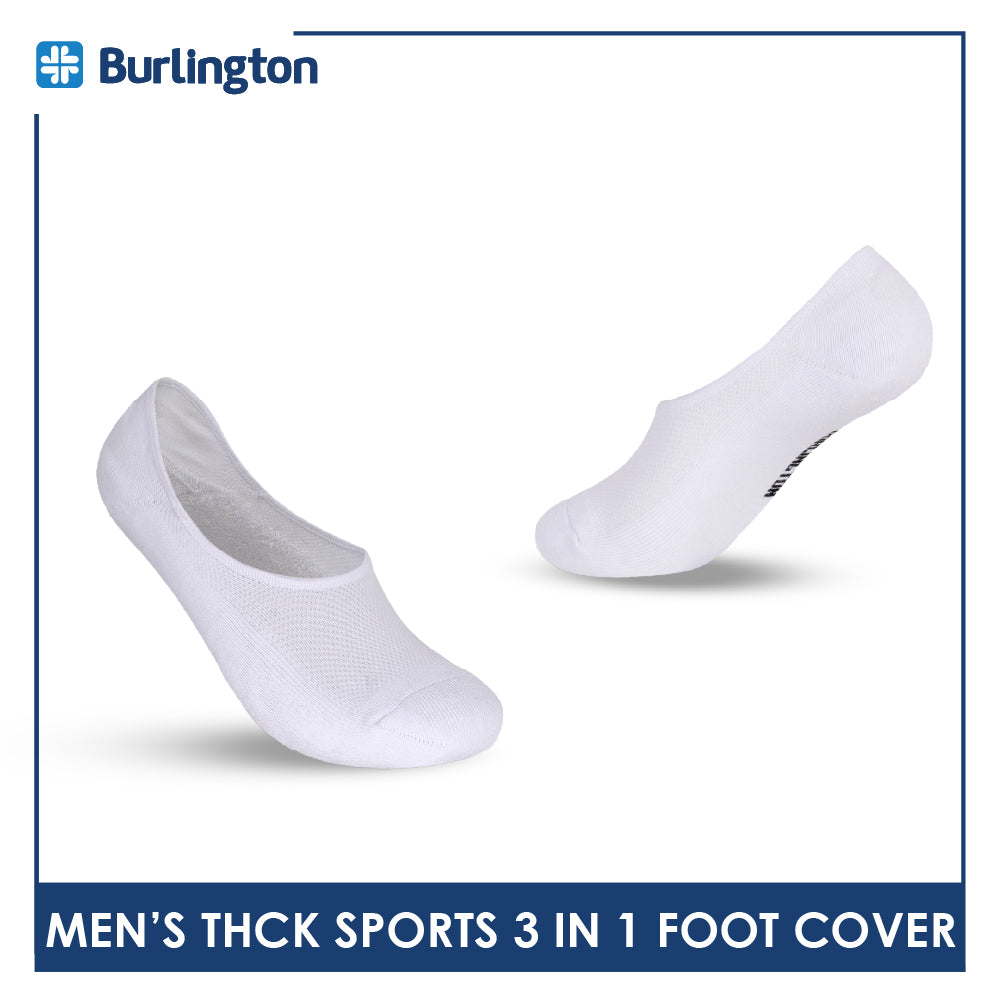 Burlington Men's Cotton Thick Sports Anti Slip Foot Cover 3 pairs in 1 pack BMFCSG2