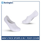 Burlington Men's Cotton Thick Sports Anti Slip Foot Cover 3 pairs in 1 pack BMFCSG2