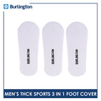 Burlington Men's Cotton Thick Sports Anti Slip Foot Cover 3 pairs in 1 pack BMFCSG2