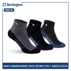 Burlington Men's Cotton Thick Sports Ankle Socks 3 pairs in a pack BMKSEG13