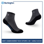 Burlington Men's Cotton Thick Sports Ankle Socks 3 pairs in a pack BMKSEG13