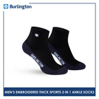 Burlington Men's Cotton Thick Sports Ankle Socks 3 pairs in a pack BMKSEG13