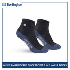 Burlington Men's Cotton Thick Sports Ankle Socks 3 pairs in a pack BMKSEG13
