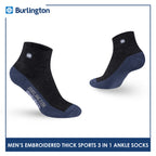 Burlington Men's Cotton Thick Sports Ankle Socks 3 pairs in a pack BMKSEG13