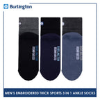 Burlington Men's Cotton Thick Sports Ankle Socks 3 pairs in a pack BMKSEG13